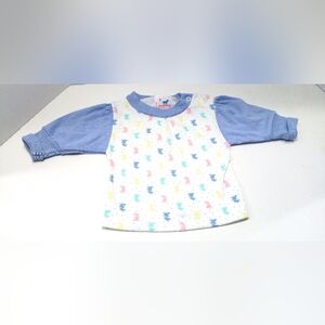 Vintage Infant Pajama Shirt Top Size 9 Months Garanimals Easter PJs Long Sleeve